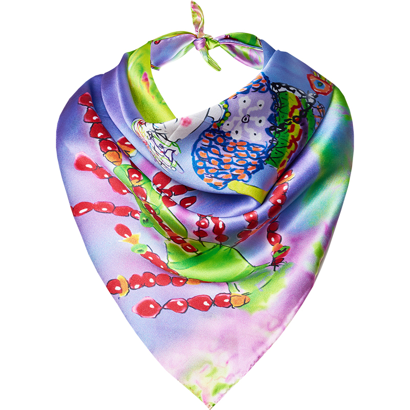 萌萌哒艺术真丝小方巾